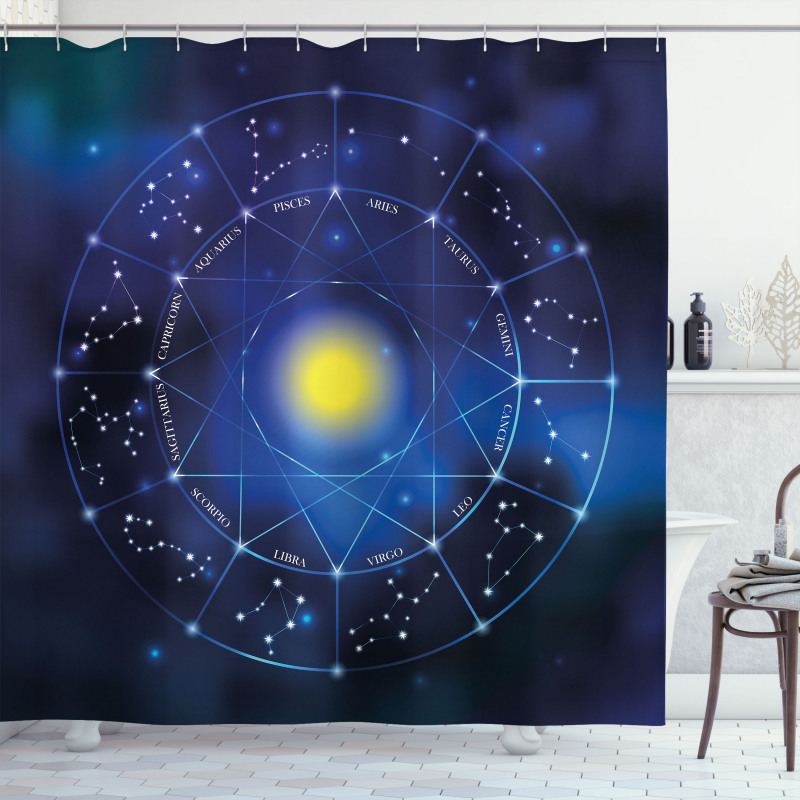 Zodiac Circle Sun Shower Curtain