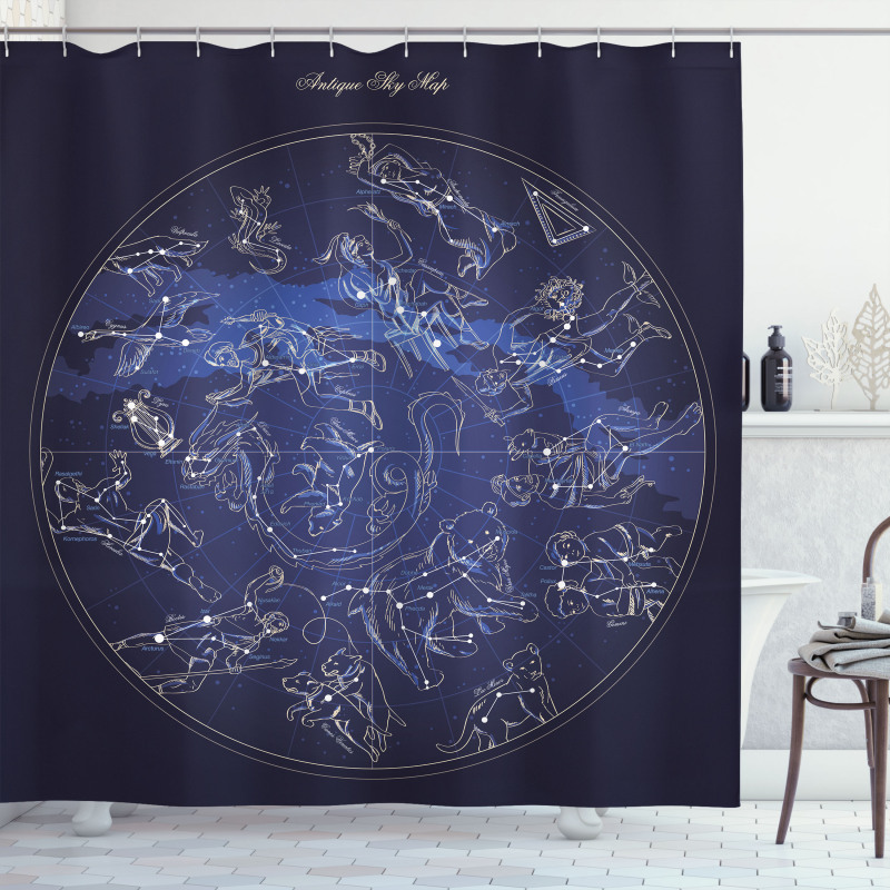 Antique Sky Map Shower Curtain