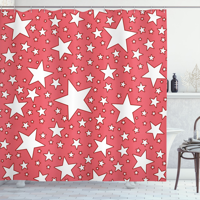 Big Small Vibrant Stars Shower Curtain