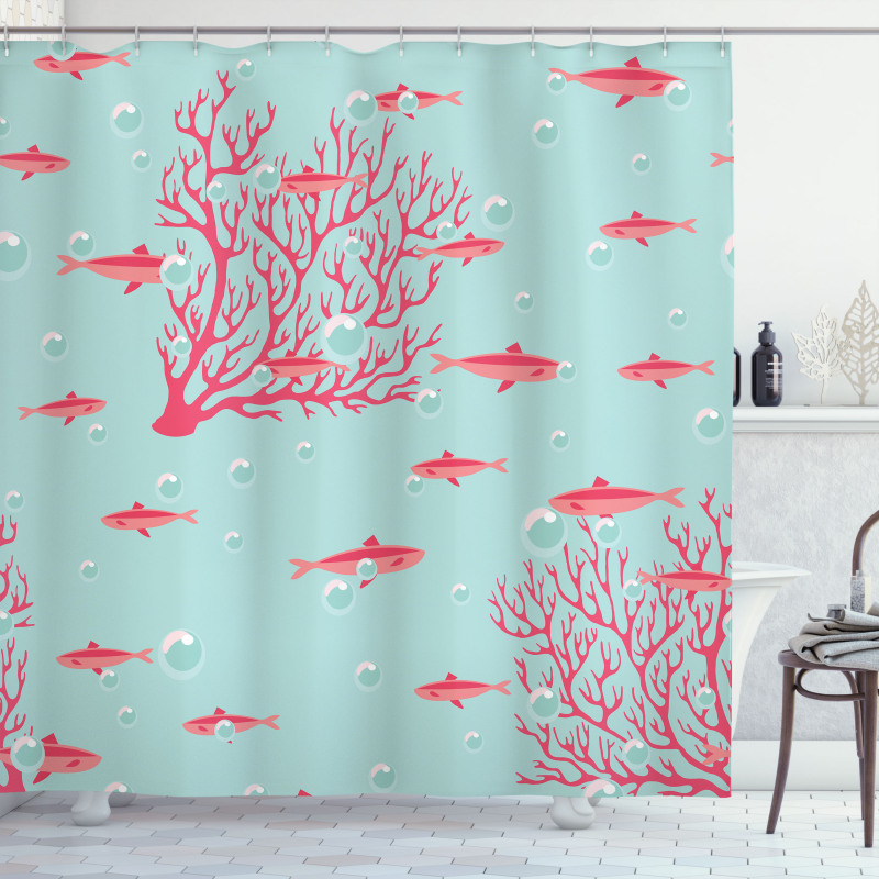 Fishes Coral Reef Aquatic Shower Curtain