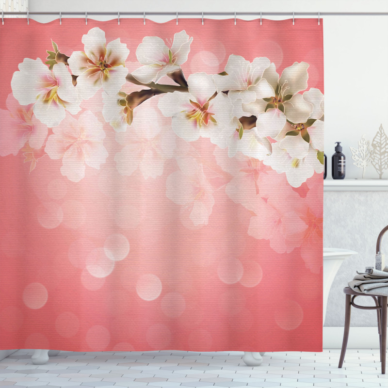 Blossoming Sakura Branch Shower Curtain