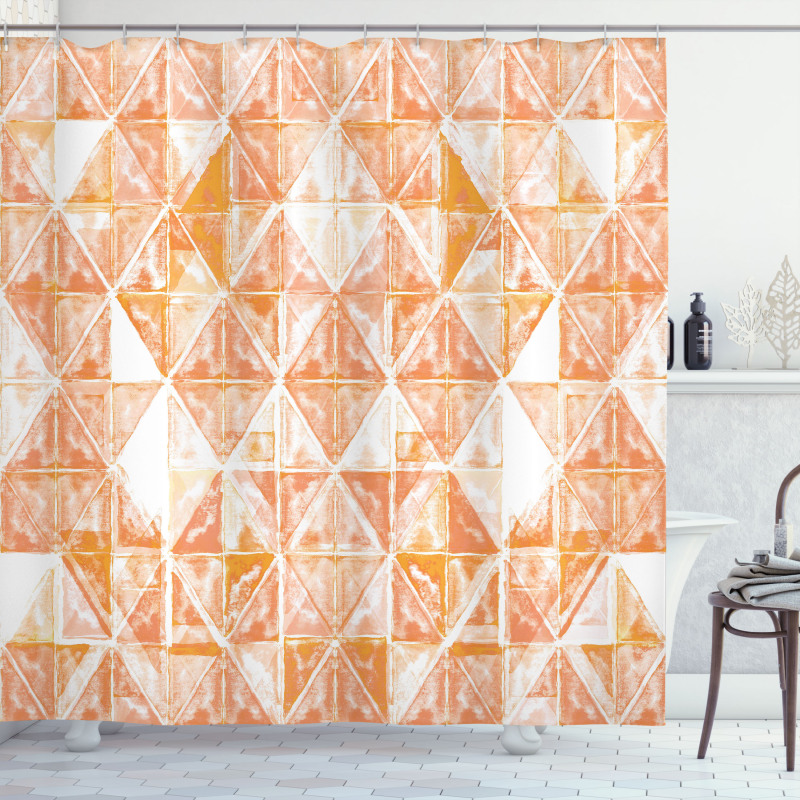 Triangular Grid Artwork Shower Curtain