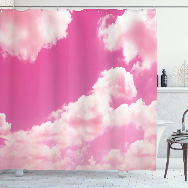 Pink Sunset Clouds Shower Curtain