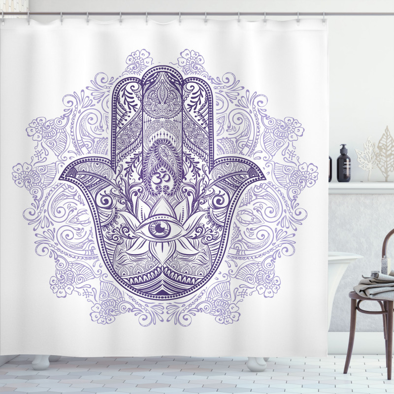 Ornate Hamsa Paisley Shower Curtain