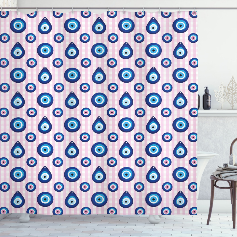Bead Shapes Checkered Shower Curtain