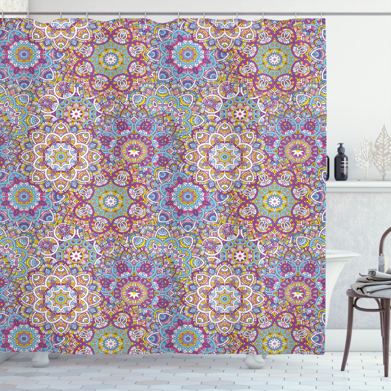 Colorful Mandala Paisley Shower Curtain