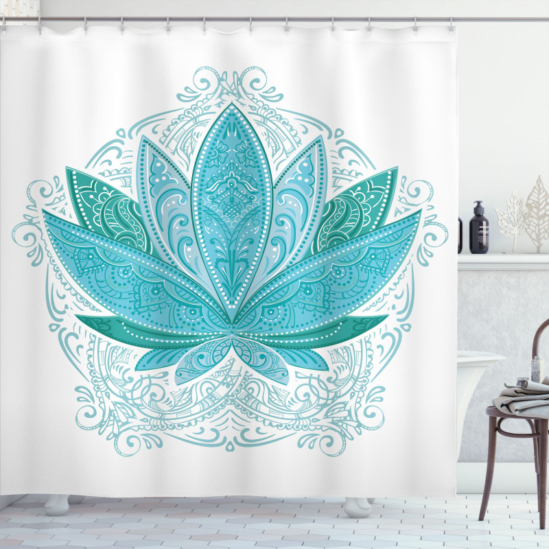 Mehndi Lotus Shower Curtain