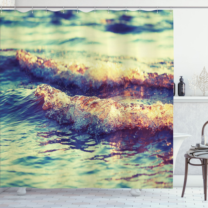 Calm Sea Theme Pastoral Shower Curtain