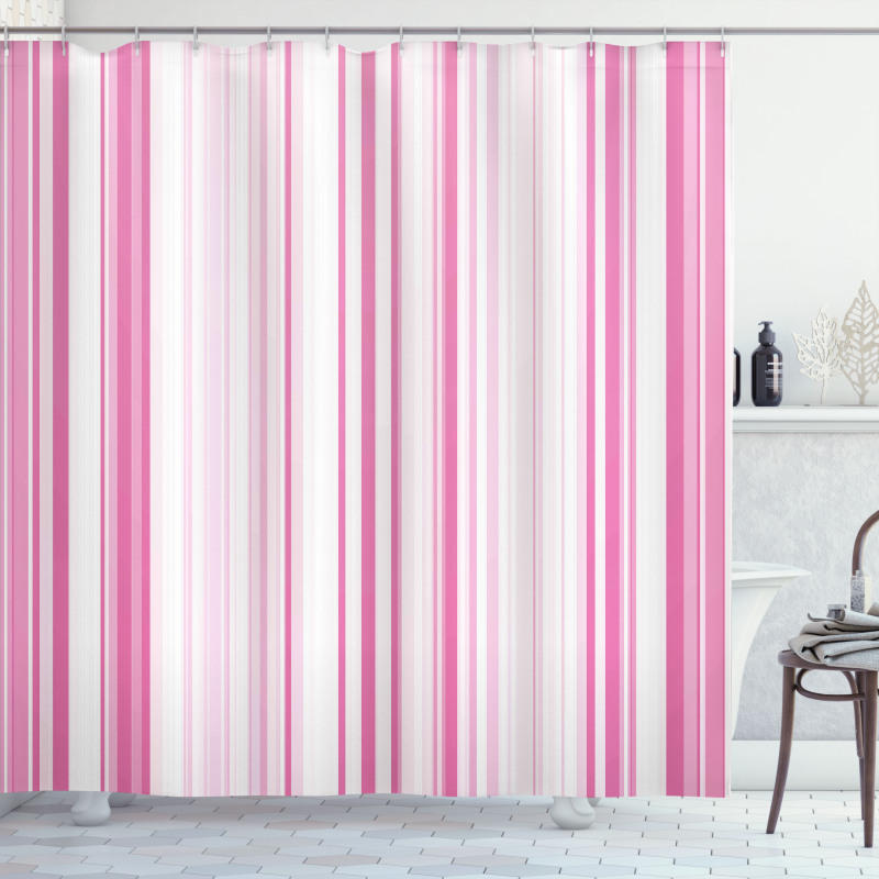 Vertically Striped Shower Curtain