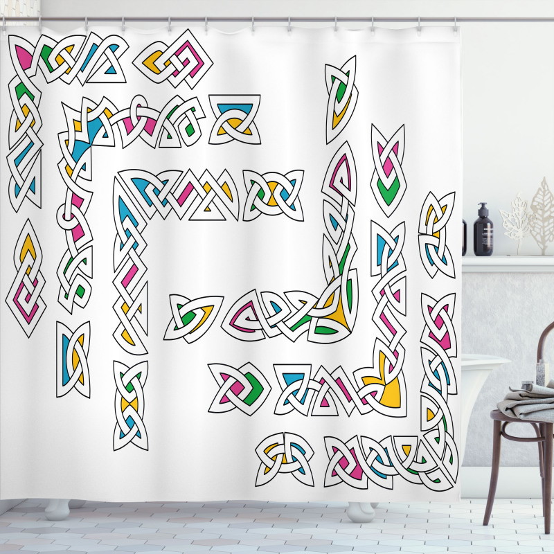Gaelic Ornament Patterns Shower Curtain