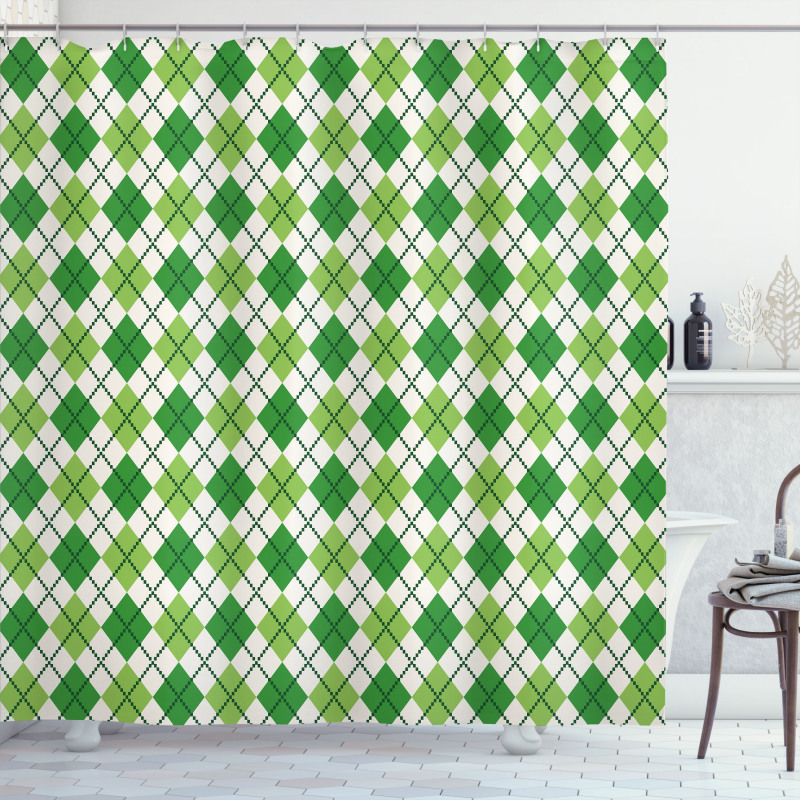 Classical Argyle Pattern Shower Curtain