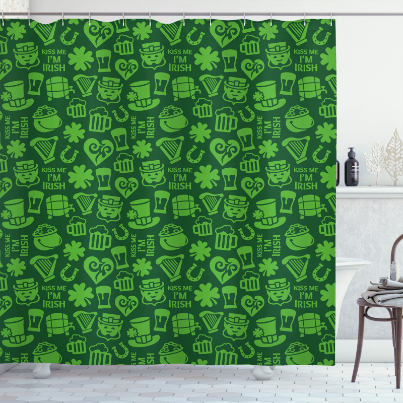 Kiss Me I'm Irish Humor Shower Curtain