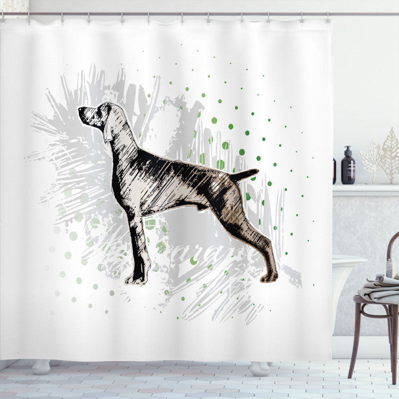 Dog Sketch Art Shower Curtain