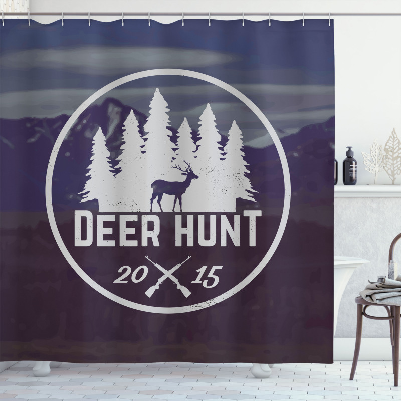 Emblem Antler Shower Curtain