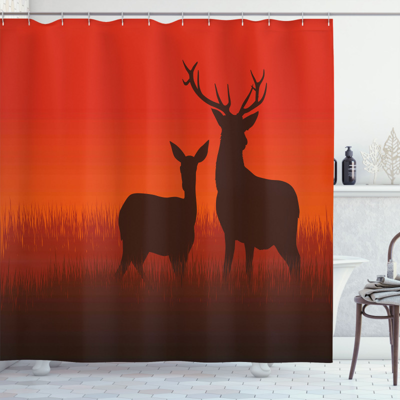 Deer Doe Autumn Shower Curtain