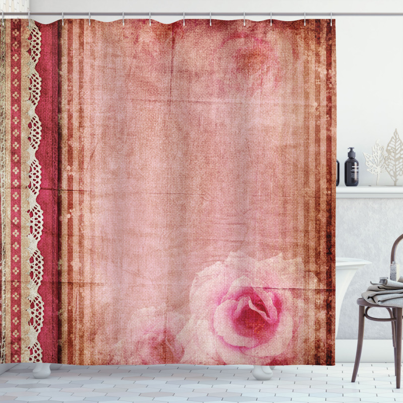 Vintage Frame Roses Shower Curtain