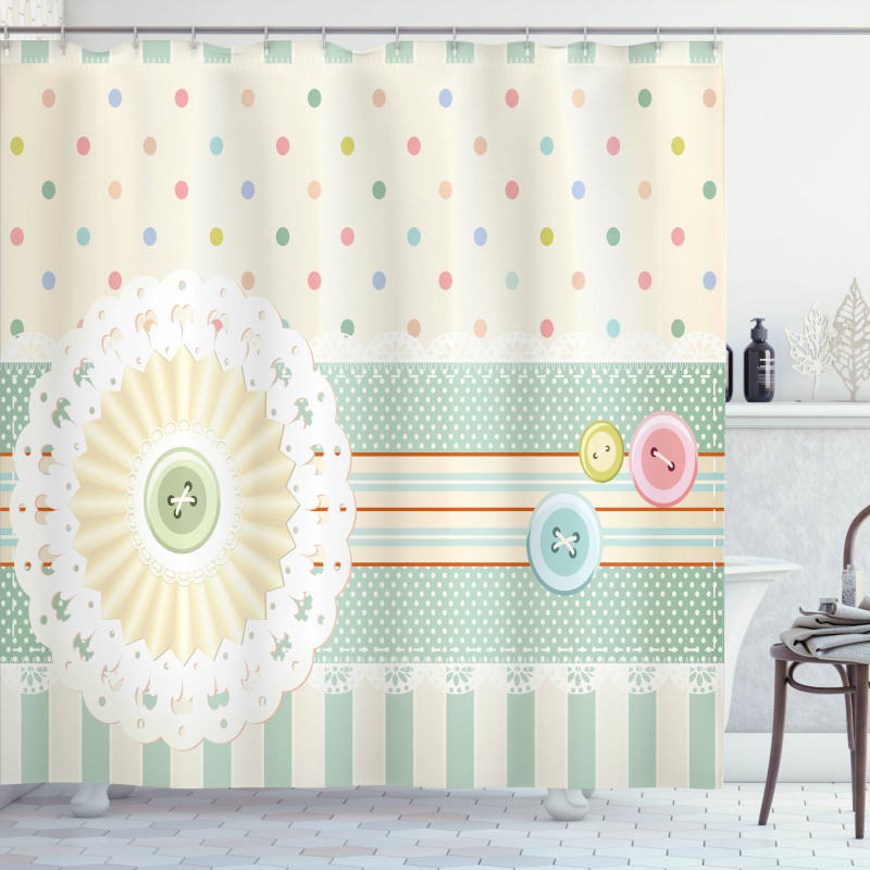 Sewing Theme Border Shower Curtain