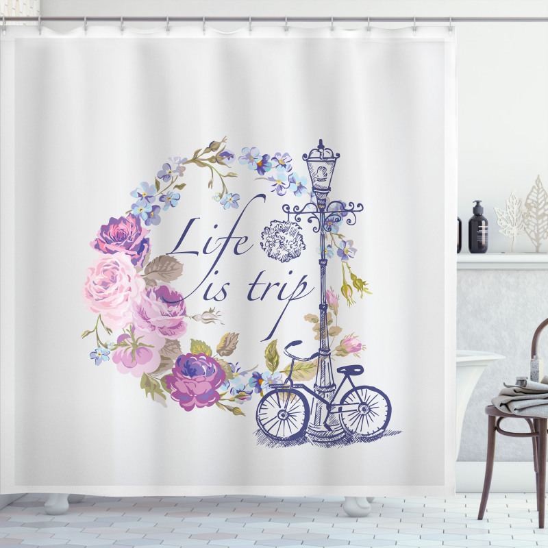 Life is Trip Words Shower Curtain