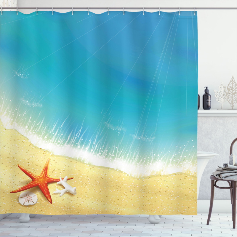Waves on Beach Shower Curtain