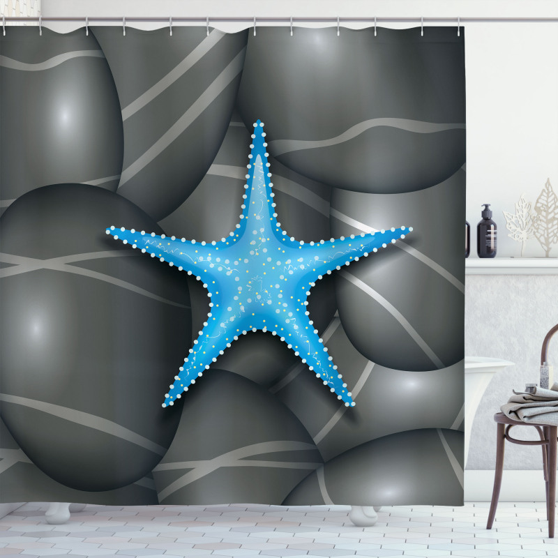 Blue Sea Star Shower Curtain