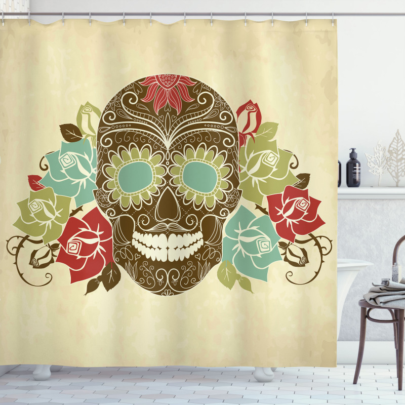 Vintage Gothic Face Shower Curtain