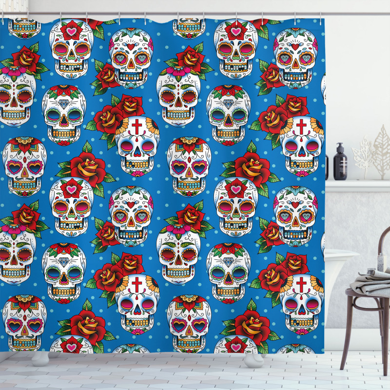 Mexican Retro Dots Shower Curtain