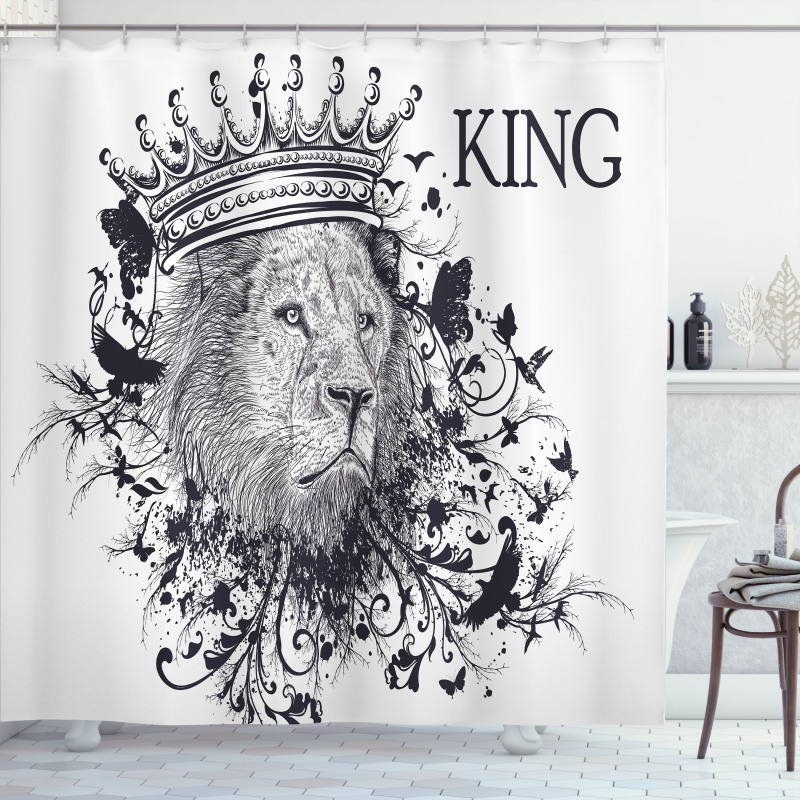 Reign of the Jungle Lion Shower Curtain