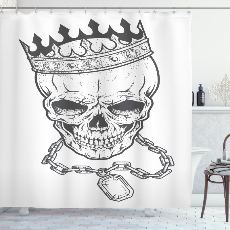 Skull Hip Hop Style Sketch Shower Curtain