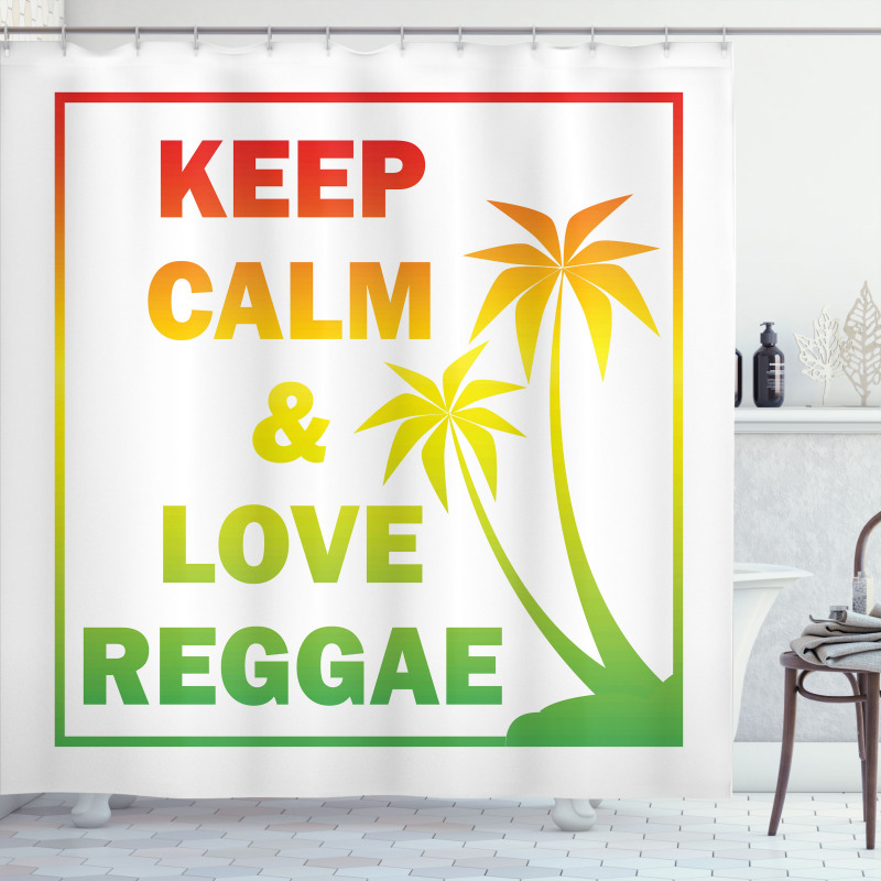 Keep Calm Words Reggae Shower Curtain