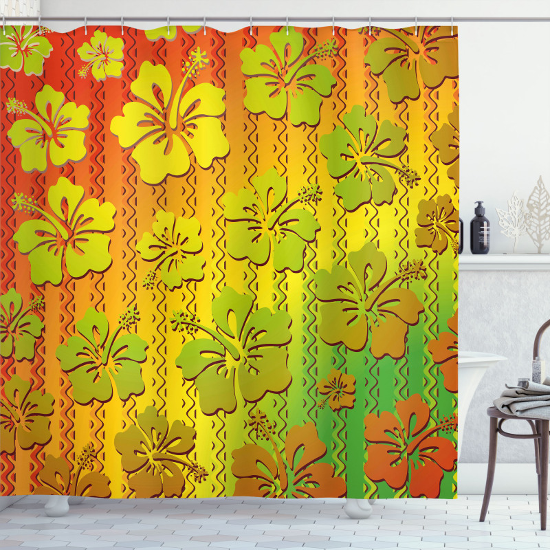 Jamaican Island Flower Shower Curtain
