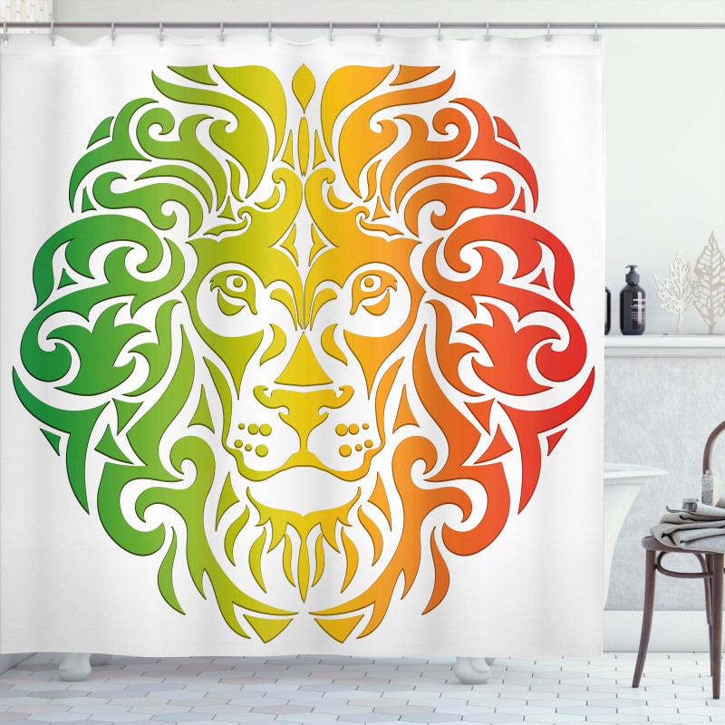 Colorful Lion Portrait Shower Curtain