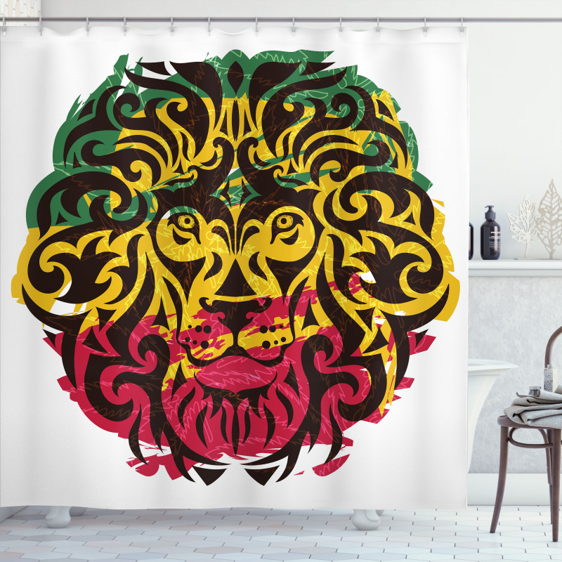 Ethiopian Wild Lion Head Shower Curtain