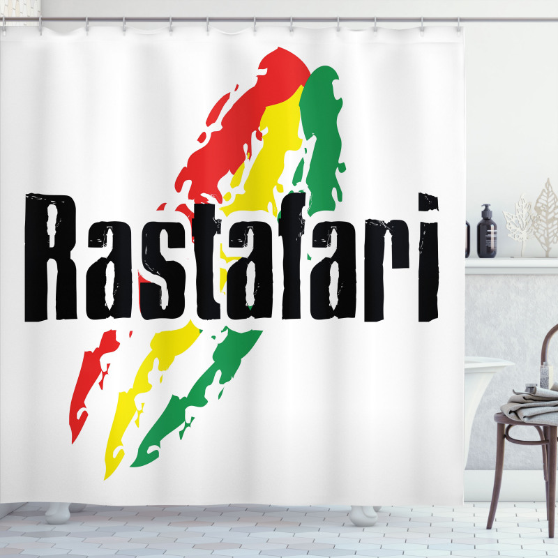 Grunge Rastafari Words Shower Curtain