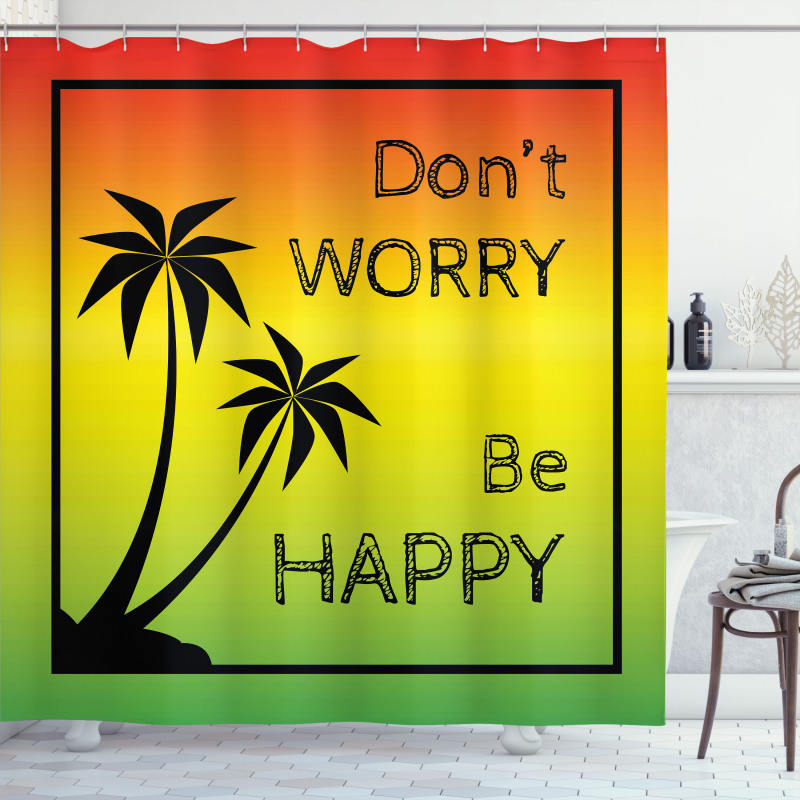 Positive Music Lettering Shower Curtain