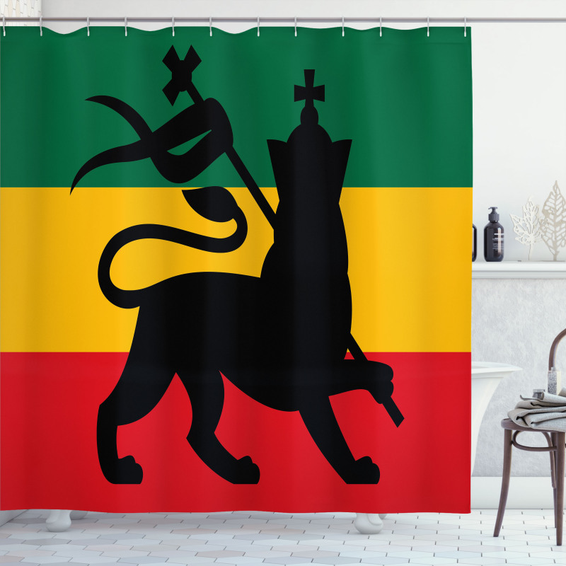 Judah Lion Reggae Flag Shower Curtain