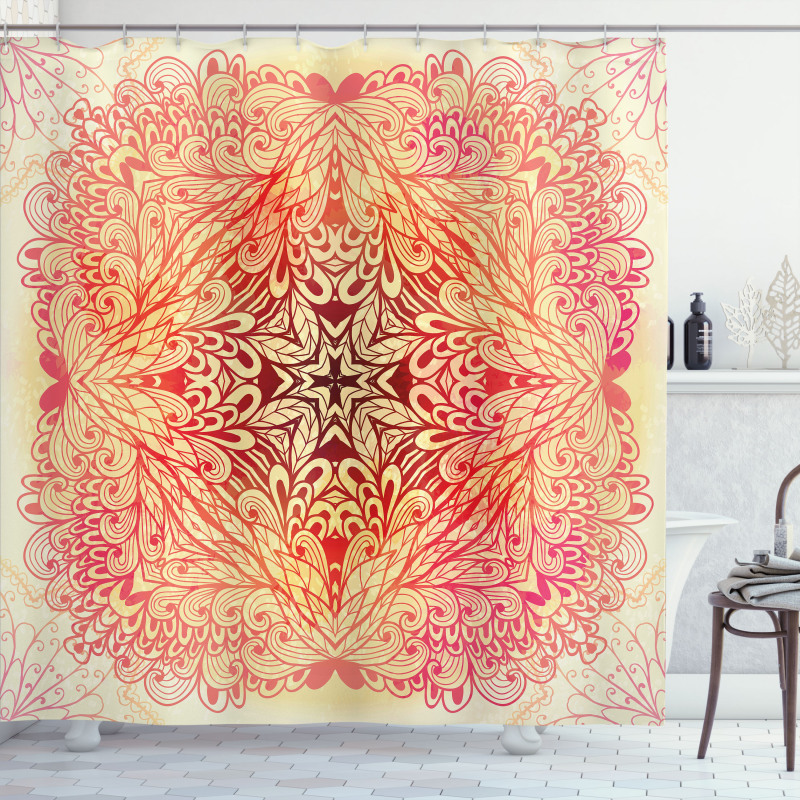 Doodle Flower Swirl Shower Curtain