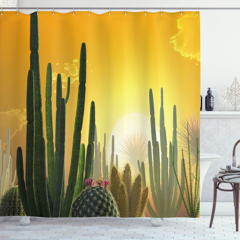 Sunset Desert Ecology Shower Curtain