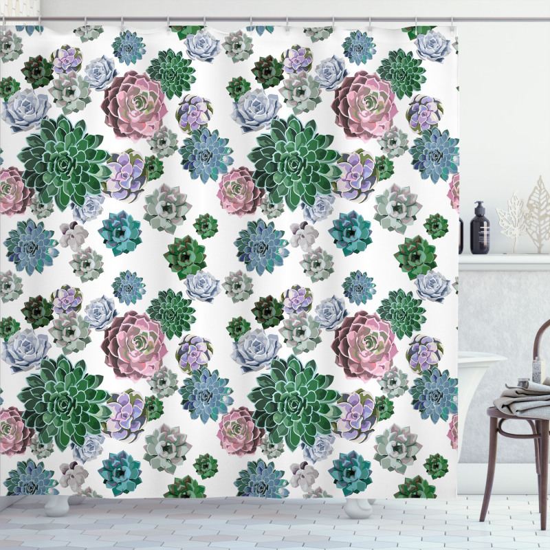 Succulent Plants Garden Shower Curtain