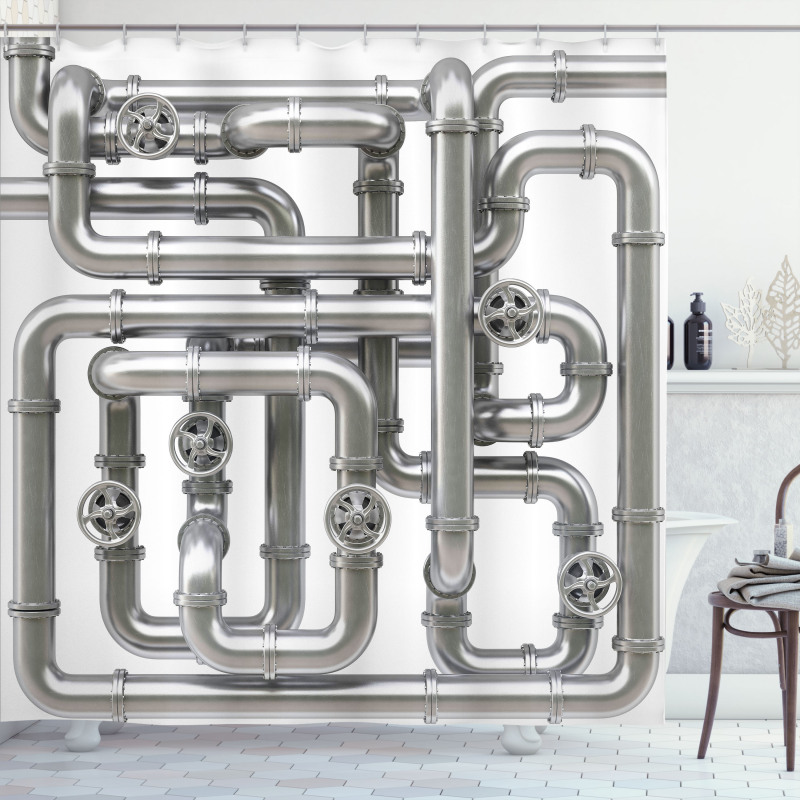 Maze of Pipes Shower Curtain