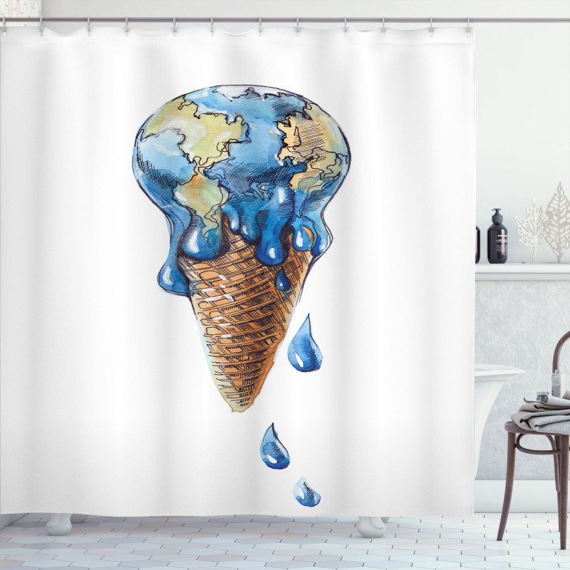 Globe Planet Earth Flavor Shower Curtain