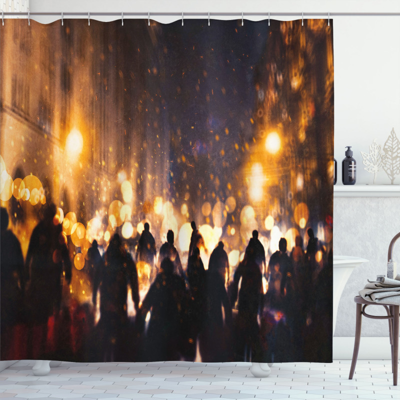 Burning Town Chaos Shower Curtain