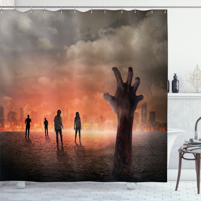 Death Burning City Shower Curtain
