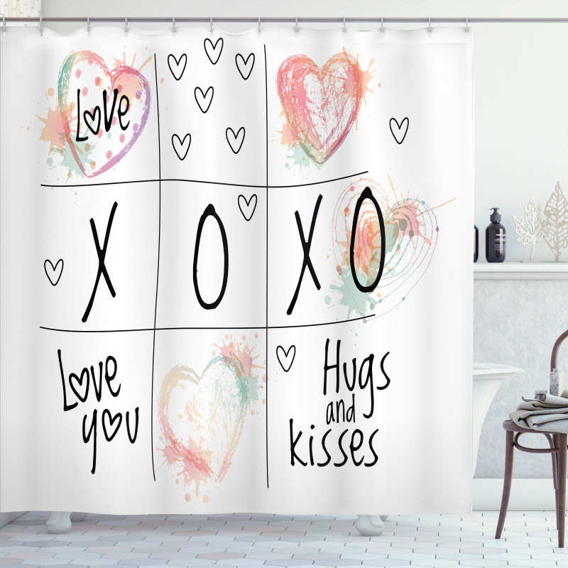 Heart in Watercolors Shower Curtain