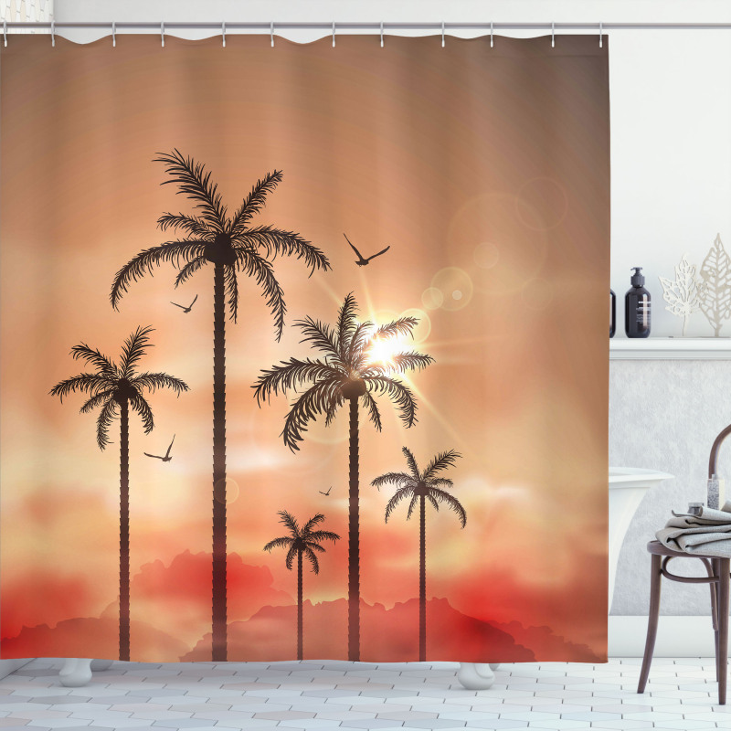 Palms Dramatic Sky Shower Curtain