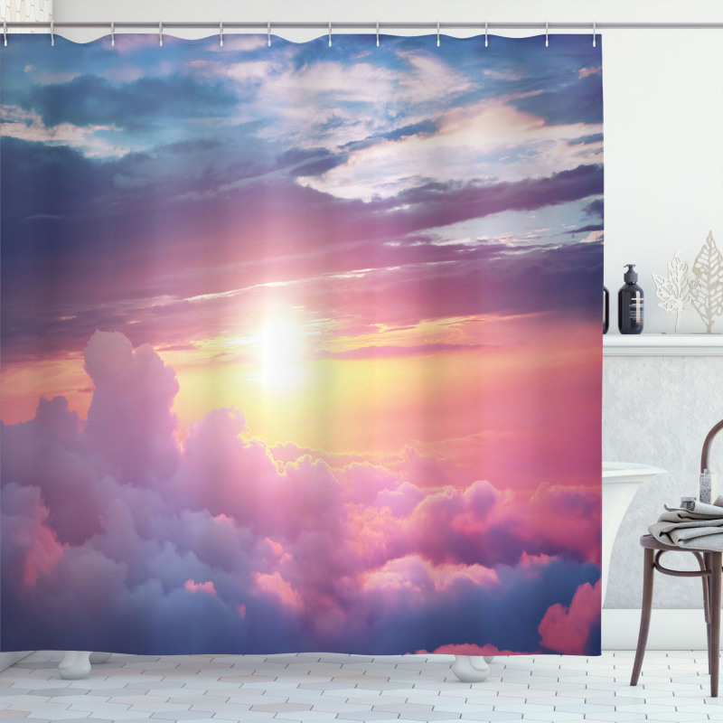 Surreal Sky Fluffy Clouds Shower Curtain