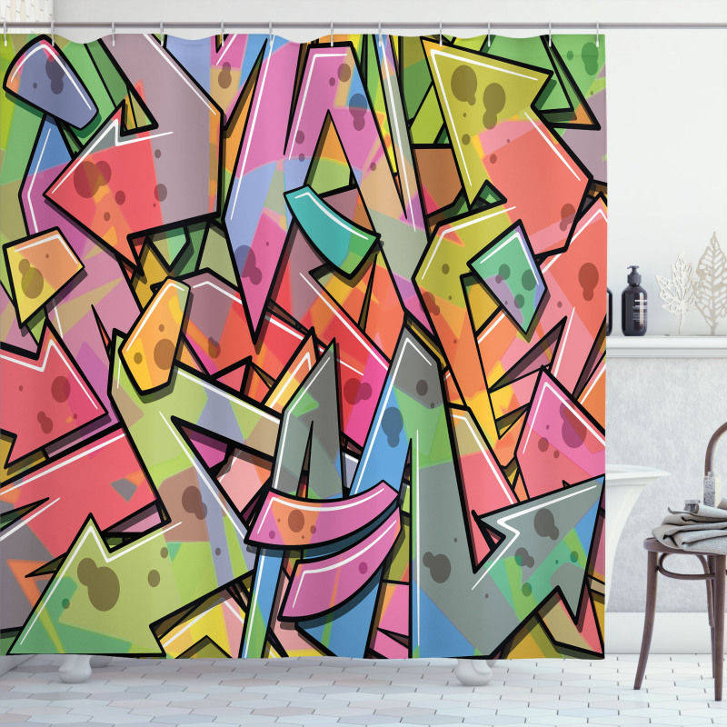 Abstract Grunge Arrows Shower Curtain