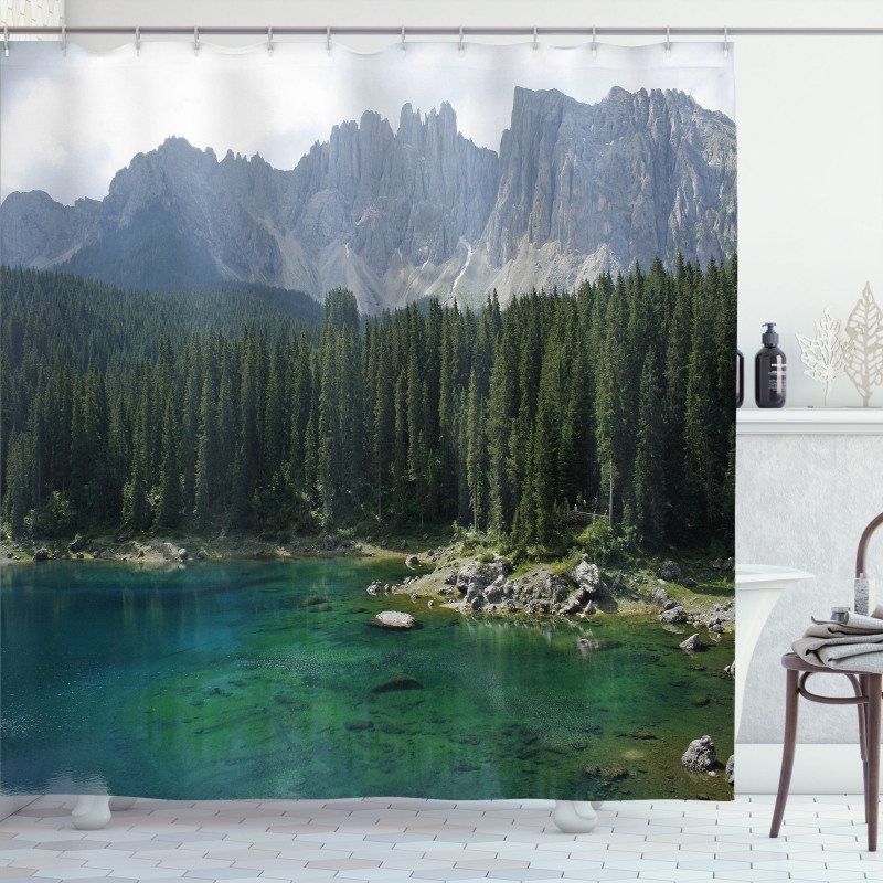 Aerial View Pines Lake Shower Curtain
