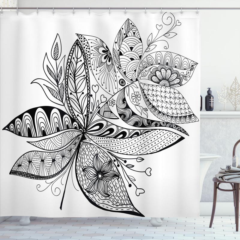 Eastern Ornate Flower Shower Curtain