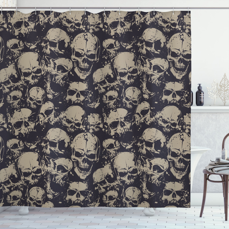 Grunge Scary Evil Shower Curtain