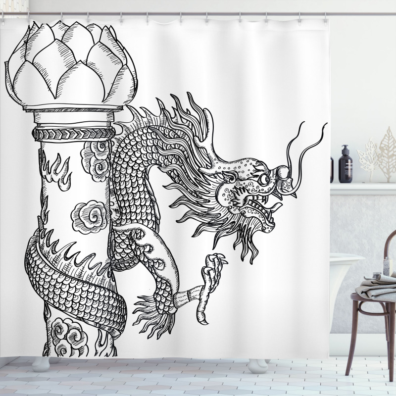 Chinese Creature Shower Curtain